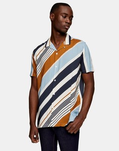 Рубашка в диагональную полоску Topman-Многоцветный