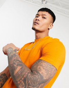 Рыжая футболка облегающего кроя из смесового органического хлопка ASOS DESIGN-Оранжевый