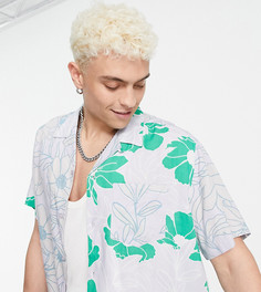 Рубашка с отложным воротником и смешанным растительным принтом Reclaimed Vintage-Multi