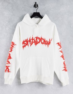 Худи с принтом "Shadow" цвета экрю Topman-Белый
