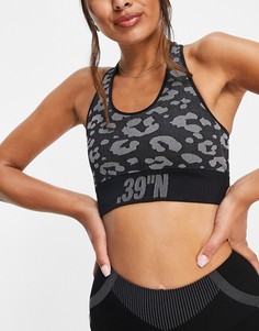 Спортивный бюстгальтер с леопардовым принтом от комплекта Topshop Active-Черный цвет