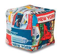 Бескаркасный пуф-куб DreamBag Куб one size, жаккард, New York