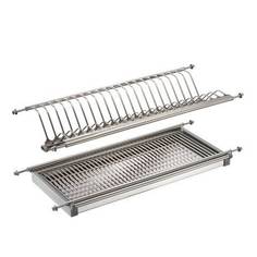 Сушка для посуды двухуровневая с поддоном, 500 мм, LE 500, в шкаф Lemax