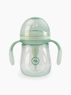 Бутылочка антиколиковая с силиконовой соской Happy Baby с ручками цвет: olive, 180 мл