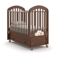 Кроватка Nuovita Grano Swing маятник продольный noce scuro тёмный орех