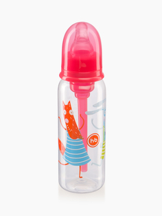 Бутылочка антиколиковая Happy Baby для кормления с силиконовой соской 250 мл., ruby