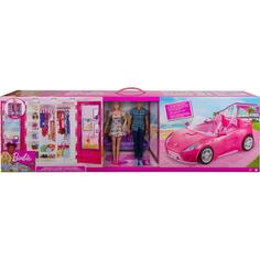 Mattel Barbie и Кен с гардеробом и розовым кабриолетом GVK05