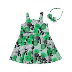 Платье для девочки с ободком Monna Rosa Цветы зеленое 21127 р.104