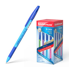 Ручка шариковая ErichKrause® R-301 Neon Stick&Grip 0.7, синий в коробке 50 шт