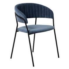 Стул Bradex Home Turin синий вельвет с чёрными ножками /FR 0555