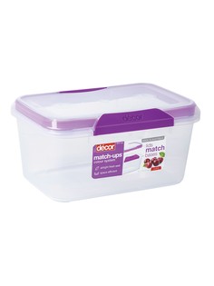 Контейнер пищевой PREMIUM MATCH-UPS CLIPS прямоугольный фиолетовый 3л Decor
