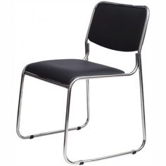 Стул Фабрикант Марс, каркас металл хром, обивка кожзам черный