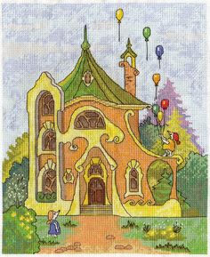 Набор вышивки крестом Klart "Домик с мышками", 22х27,5 см, арт. 8-104