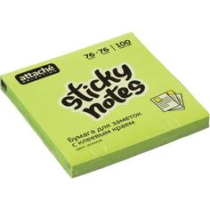 Блок-кубик "Attache Selection", 76х76 мм, неоновый зеленый, 100 листов