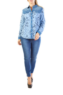 Джинсовая рубашка женская LAFEI-NIER H722872-JS голубая XL