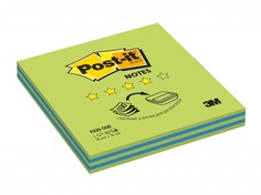 Блок-кубик "Post-it", Z-блок, зеленый и синий неон, 100 листов