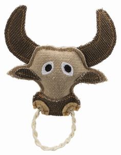 Игрушка для кошек Бык с веревочным кольцом, 16 см, Trixie (45627)