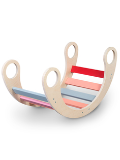 Качалка детская ALPIKA BRAND ECO materials натуральный с цветными вставками