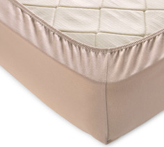 Простыня на резинке Текс-Дизайн трикотажная, Латте, 160 х 200