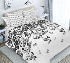 Пододеяльник "Живанши 2 чер" 2-спальный из сатина (100% хлопок) Текс-Дизайн