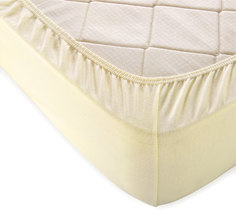 Простыня на резинке Текс-Дизайн трикотажная, Молочный, 160 х 200