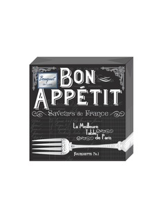 Салфетки бумажные Bouquet "Bon Appetit на черном" трехслойные, 24х24 см, 25 листов.