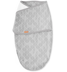 Конверт для пеленания на липучке SwaddleMe Luxe Whisper Quiet, размер S/M, серый узор Summer Infant