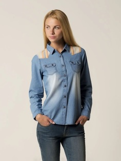 Рубашка женская Caterpillar Blue голубая XS