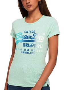 Футболка женская Superdry PREMIUM GOODS SIDE FADE ENTRY бирюзовая L