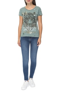 Футболка женская Superdry Tiger days slim bftee зеленая S