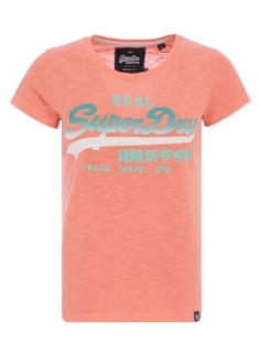 Футболка женская Superdry Vintage logo ombre pop entry tee оранжевая XS