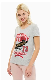 Футболка женская Superdry Tiger days slim bftee серая S