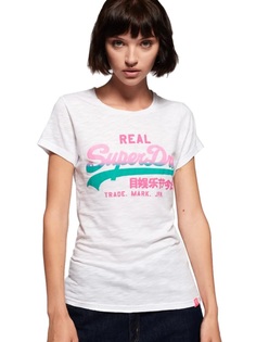 Футболка женская Superdry Vintage logo ombre entry tee белая XS
