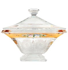 Ваза для фруктов 23 см с крышкой декорированная Crystal Bohemia "ACCESSORIES" 136657