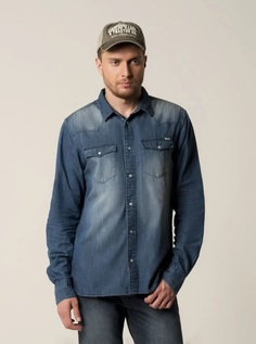 Джинсовая рубашка мужская Caterpillar 2611046 синяя L