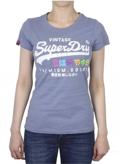 Футболка женская Superdry T-shirt blue синяя XS