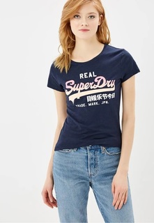 Футболка женская Superdry Vintage logo ombre entry tee синяя XS