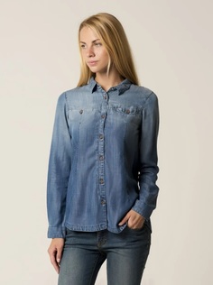 Рубашка женская Caterpillar White Blue синяя XS