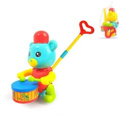 Каталка Наша Игрушка с ручкой, Барабанщик, сетка