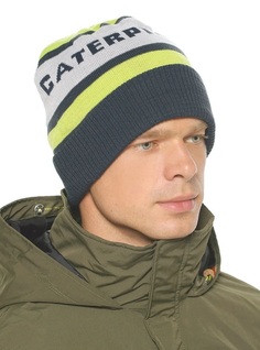 Шапка-бини мужская Caterpillar 2128304-58H зеленая/серая