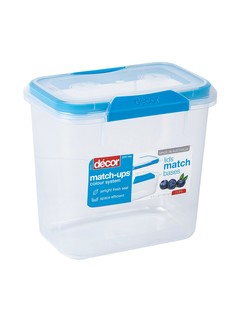 Контейнер пищевой PREMIUM MATCH-UPS CLIPS высокий прямоугольный синий 2.3л Decor