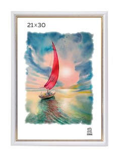 Фоторамка Zebra пластиковая белого цвета 100 Зебра