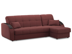 Угловой диван Уильям с оттоманкой Люкс Бордо, велюр, 160х200 см Живые диваны