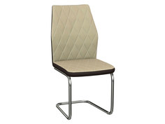 Стул Шато Nitro Cream, Вставка Nitro Brown, иск. кожа/Каркас Нержавеющая сталь Аврора мебель