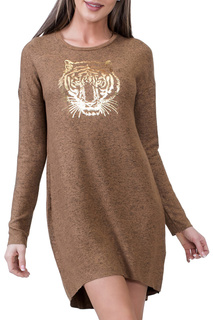 Домашнее платье женское Penye mood 8624 коричневое 44