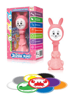 Интерактивная игрушка BertToys Умный Зайчик Няня PLUS, прорезыватель, ночник, розовый