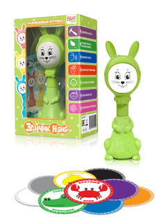 Интерактивная игрушка BertToys Умный Зайчик Няня PLUS, прорезыватель, ночник, зеленый