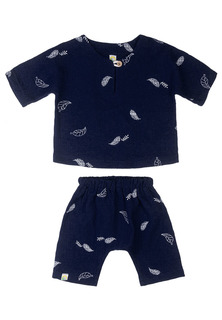 Комплект одежды на лето "Самурай", цвет: синий с принтом, размер 62 Сонный гномик