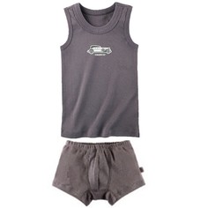 Комплект для мальчика Наша мама (майка/трусы-боксеры, цвет: серый, рост 110 см)