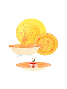 Столовый сервиз АМБ БИГ ФЛОВЕР ОРАНЖ 19 предметов 6 персон Luminarc